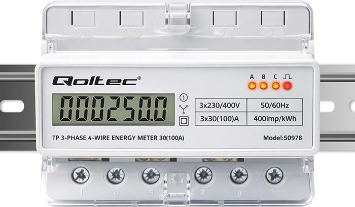 Indicación LED con constante de pulsos 400 imp/kWh