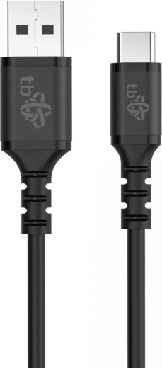 Cable de silicona USB–USB‑C de 50 cm, negro