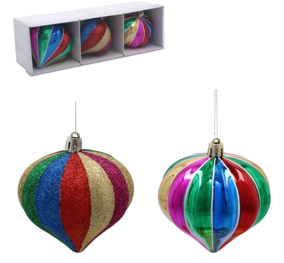 Set de adornos navideños en espiral 8 cm – multicolor (3 uds.) Chomik
