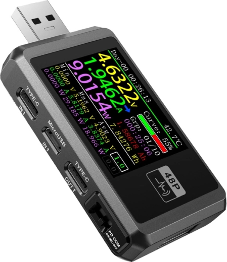 FNIRSI FNB48P probador de puertos USB negro