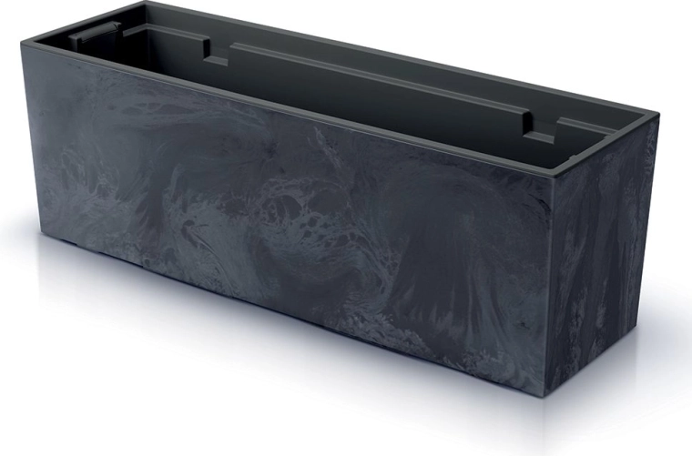 Jardinera con efecto hormigón con inserto interior 77 cm antracita