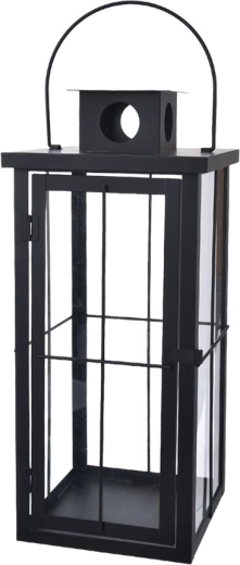 Linterna metálica negra 20 × 20 × 45 cm
