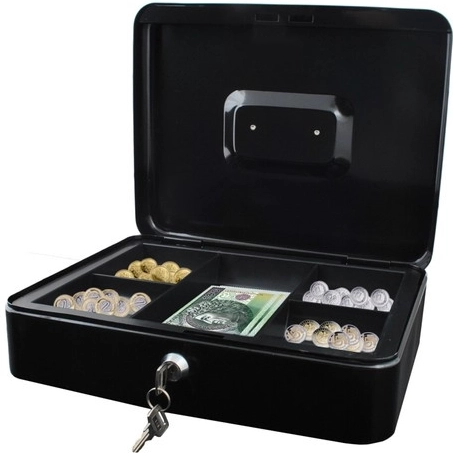 Compartimentos claros para monedas y billetes