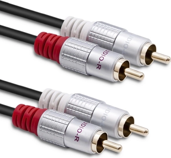 Cable de audio de interconexión 2×RCA macho – 2×RCA macho 3 m negro QOLTEC