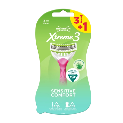 Wilkinson Xtreme3 Sensitive Comfort maquinilla de afeitar desechable para mujer 3+1