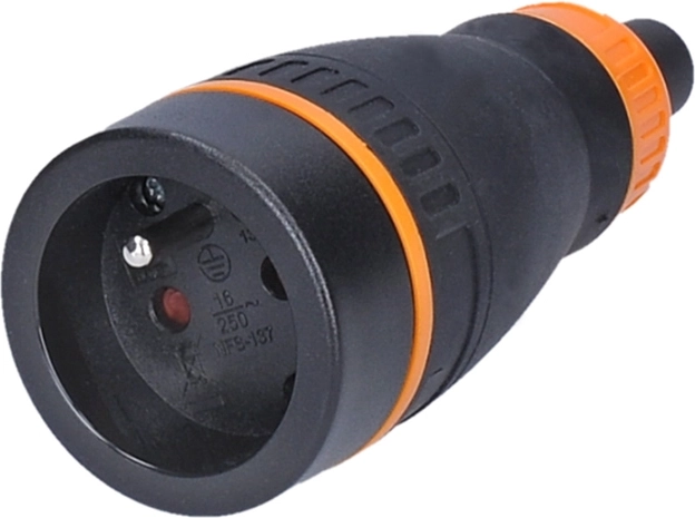 Solight toma de conexión directa para ambientes húmedos IP40/IP44 negro-naranja - 1 unidad