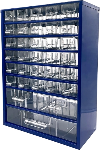 Armario organizador metálico con 30 cajones pequeños, 2 medianos y 1 grande, 30,5 × 46 × 15,5 cm – TOKOZ