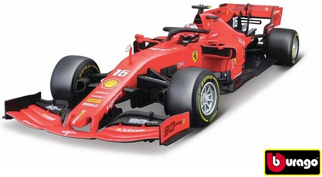 Modelo de coche Bburago Ferrari SF90 F1 2019 Charles Leclerc 1:18