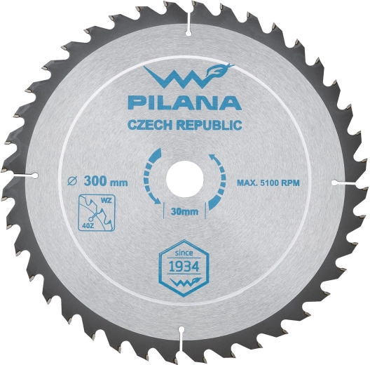 Disco de sierra PILANA SK 5255 WZ 300 mm, 40 dientes, orificio de 30 mm