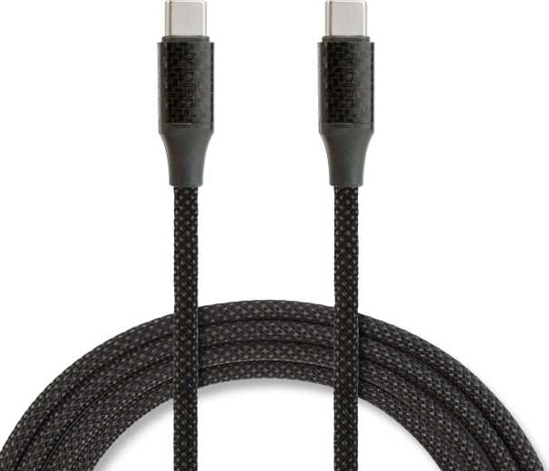 Cable USB-C trenzado magnético USB-C a USB-C de 1 m, 60 W, negro