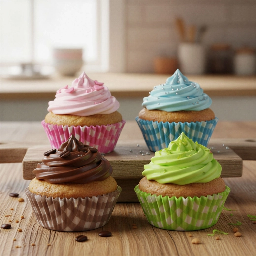 Moldes de papel a cuadros para muffins - 100 unidades