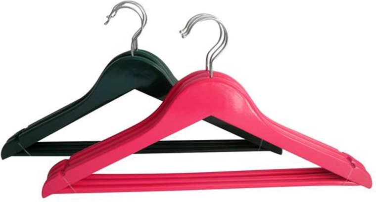 Perchas de madera para ropa 3 uds, 44,5 × 23 cm, mix de colores