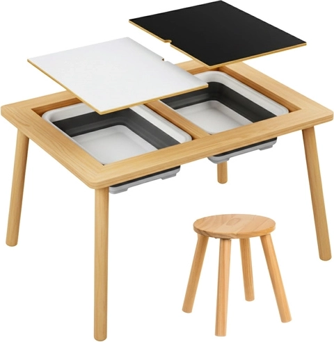 Mesa sensorial de madera Kruzzel con silla XL