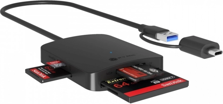 Lector de tarjetas 4 en 1 USB Type-C + A