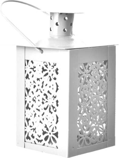 Farol metálico blanco