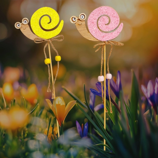 Decoración de jardín para clavar en forma de caracol - 1 unidad