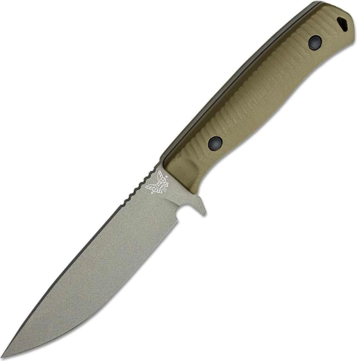 Benchmade Anonimus cuchillo outdoor de hoja fija G10, gris/oliva, funda Boltaron