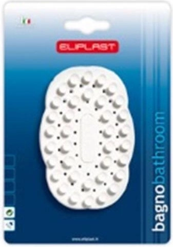 Jabonera ovalada con ventosas 10 × 7 cm, blanca