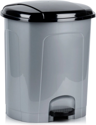 Papelera de plástico con pedal 30 l – gris