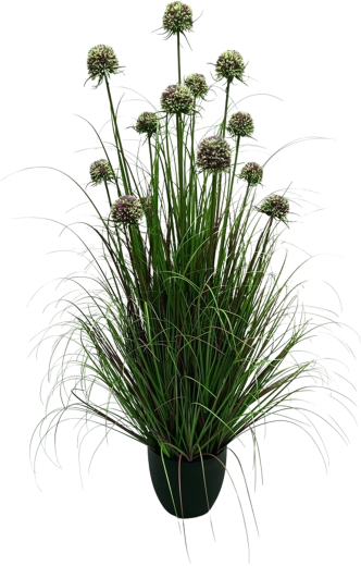 Ajo ornamental artificial en maceta, morado, 120 cm