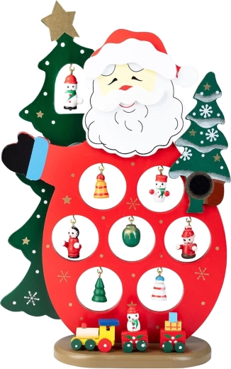 Decoración navideña de madera de Papá Noel para mesa