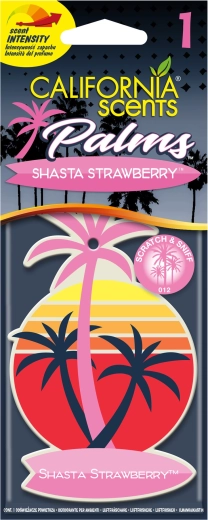 Ambientador colgante para coche California Scents Palm Shasta Strawberry