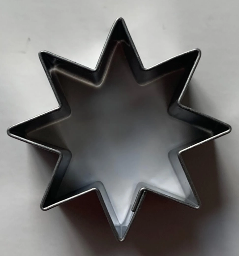 Cortador de galletas en forma de estrella para repostería, 8 puntas, 40 mm, acero inoxidable