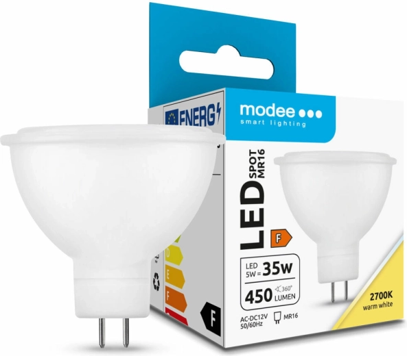 Bombilla LED Modee Lighting GU5.3 MR16 5 W blanco cálido 2700 K, 450 lm, 100°
