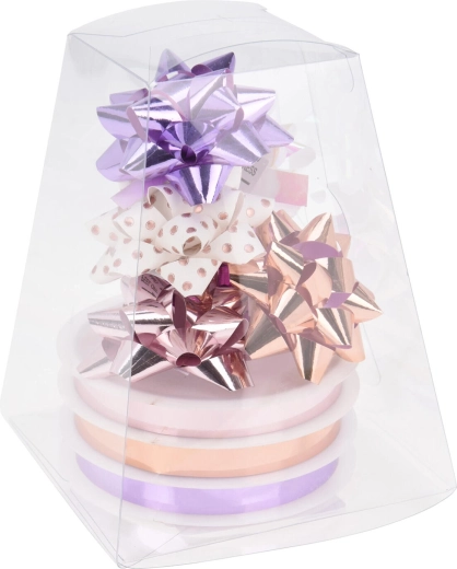 Cinta y lazos de regalo – mix de colores, set de 9 uds