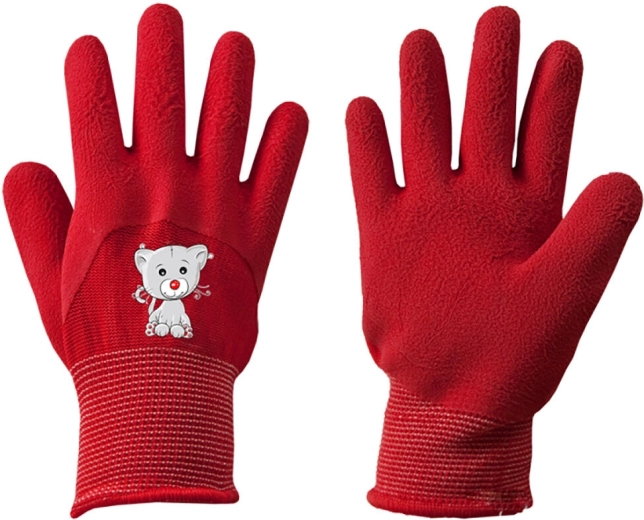 Guantes de trabajo KITTY de poliéster con látex espumado, talla 6