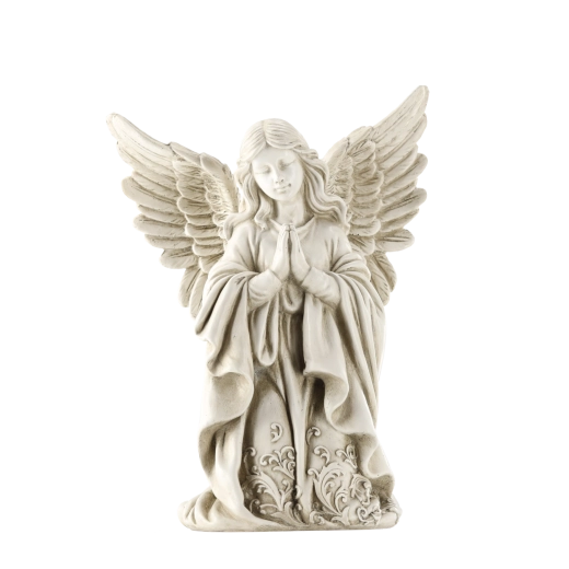 Figura decorativa de ángel arrodillado