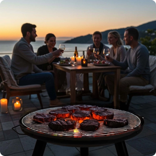 Parrilla para preparar aperitivos rápidos