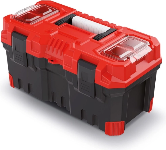 Maletín de plástico para herramientas TITAN PLUS, rojo, 55 × 28 × 27 cm