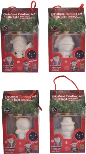 Kit creativo de decoración navideña para pintar con pinturas e iluminación LED (4 variantes)