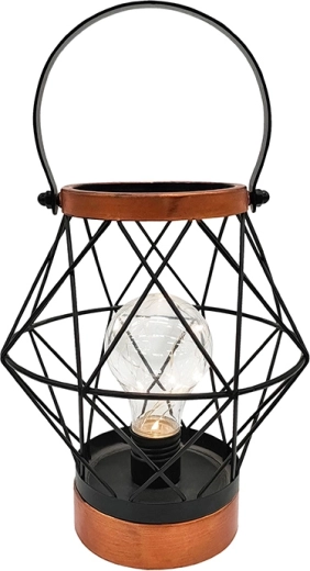 Linterna decorativa de metal Solight con bombilla micro LED, blanco cálido, 20 cm