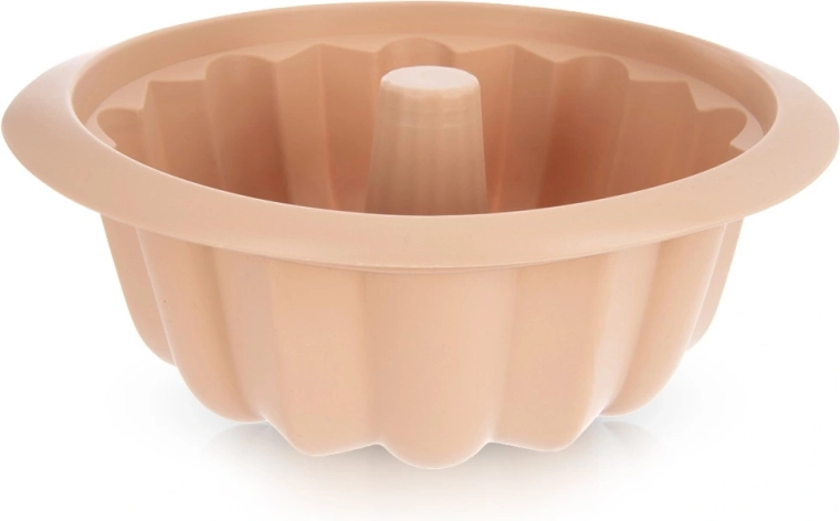 Molde de silicona para bizcocho tipo bundt con chimenea, beige, 26 cm