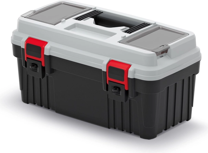 Maletín de herramientas de plástico OPTIMA 47 × 25,6 × 23,8 cm, gris