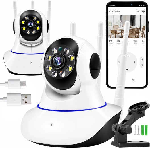 Cámara Wi‑Fi giratoria inalámbrica 360° (vigilabebés) - 1 pieza