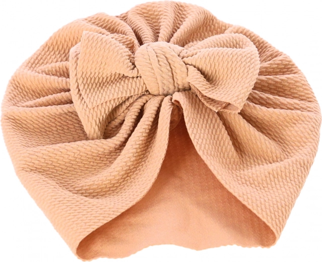Turbante infantil con lazo – marrón