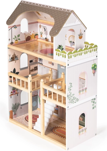 3 plantas, 5 habitaciones y balcón