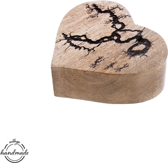 Decoración corazón de madera de mango electric