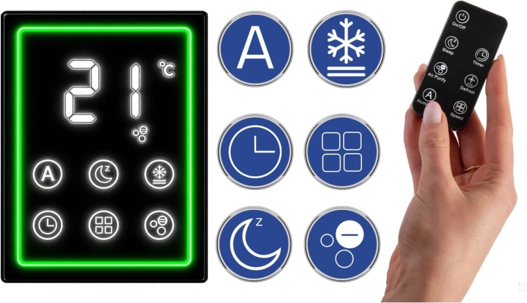 Control cómodo táctil y a distancia