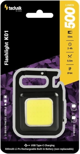 Technik MT-K01 linterna de trabajo Clip-Light con COB LED y USB‑C (500 lm)