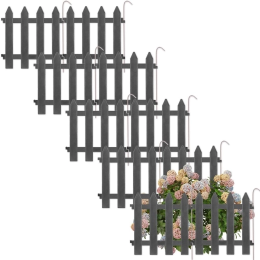 Valla decorativa de jardín grafito 30 × 30 cm, juego de 10 unidades