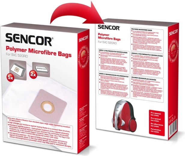 Bolsas de microfibra para aspiradora Sencor SVC 520, 5 unidades