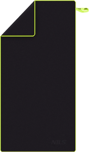 Toalla de microfibra de secado rápido NILS Camp, negro/verde