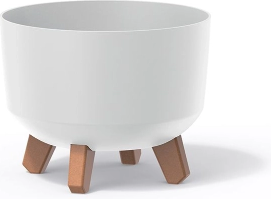 Maceta con patas Gracia Standard 20 cm – macetero blanco de plástico para plantas