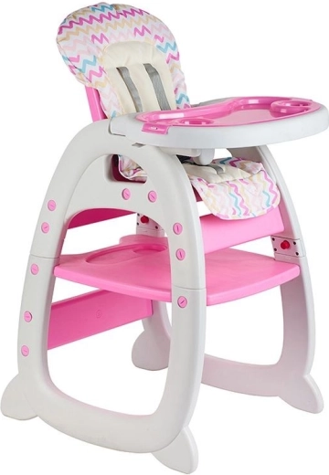 Trona infantil 3 en 1 blanco-rosa