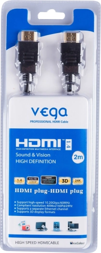 Cable HDMI Vega 2 m con soporte para 4K, 3D y Ethernet