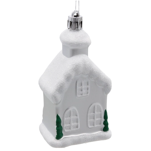 Adornos navideños casitas 9 cm, set de 3 uds.